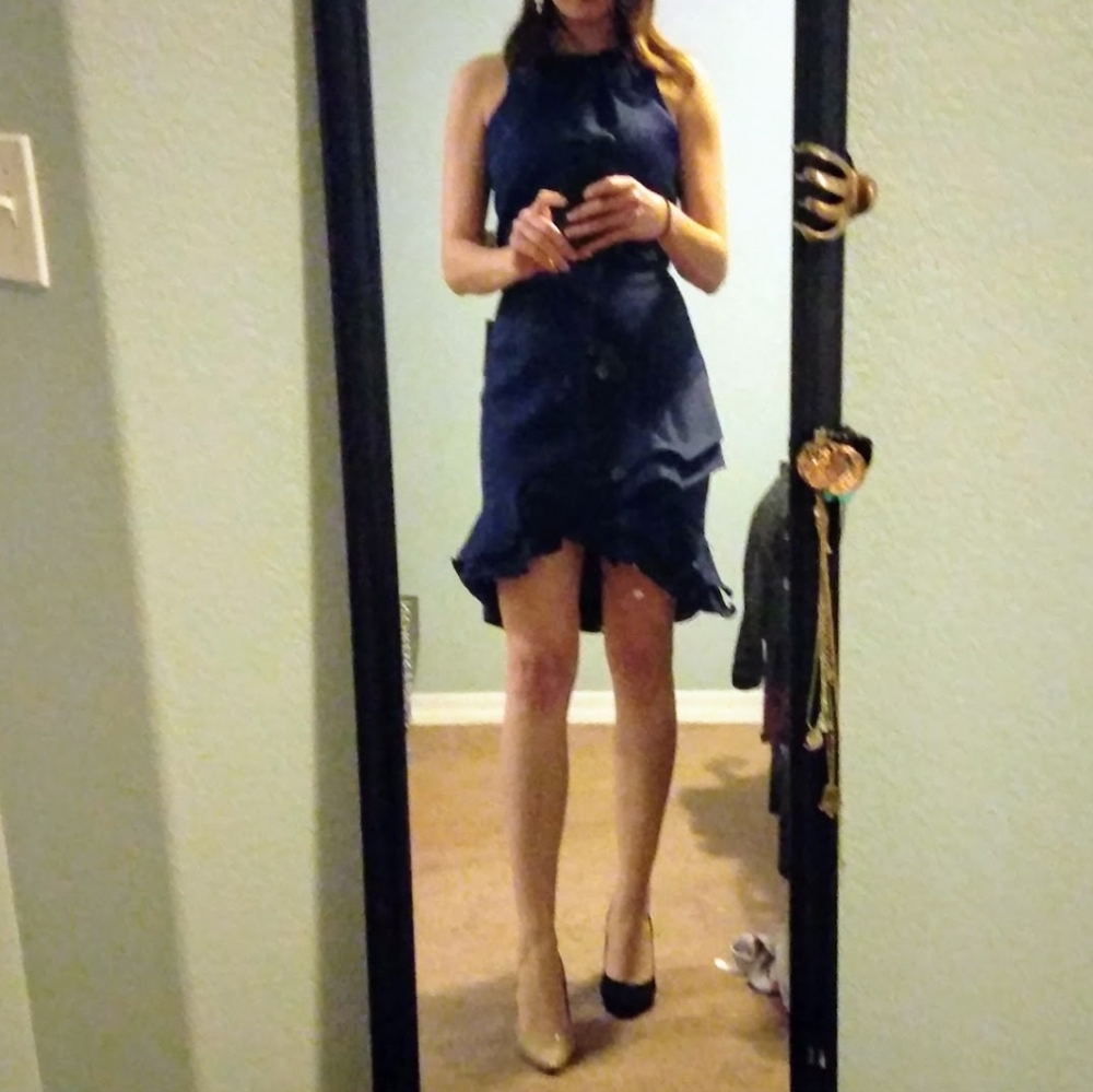 Dillard's Cooper St Ruffled Navy Dress size 6